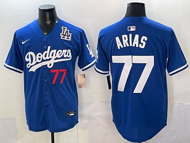 Men 2026 Los Angeles Dodgers #77 Arias Blue Game Nike MLB Jersey style 07
